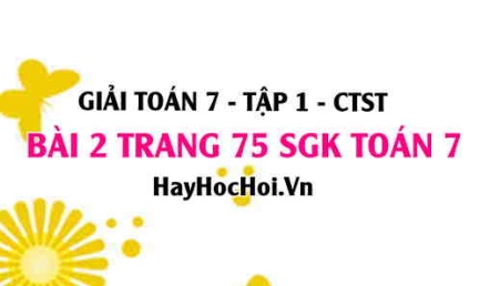 Giải bài 2 trang 75 Toán 7 Tập 1 SGK Chân trời sáng tạo